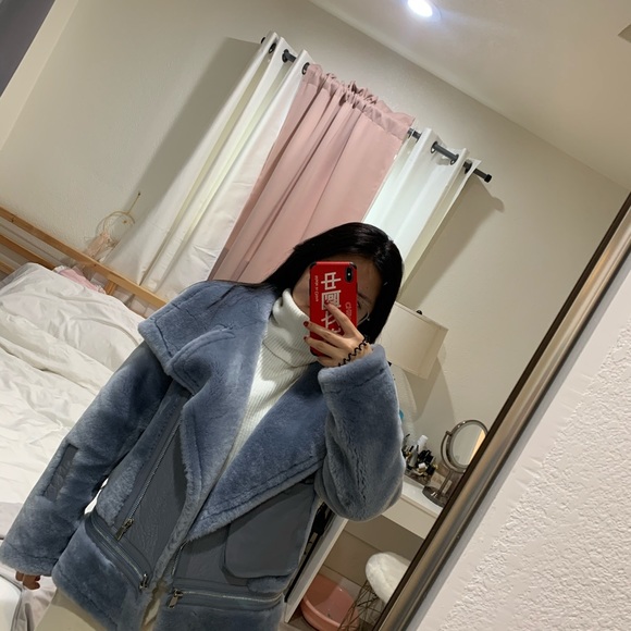 Hostpick๐ฅ100% Leather  shearling jacket/oversized - Picture 2 of 8
